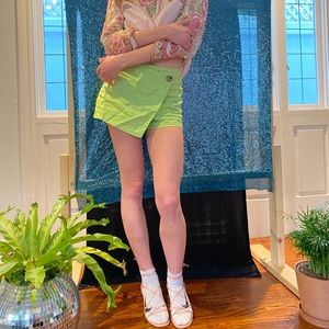 Lime green mini skort